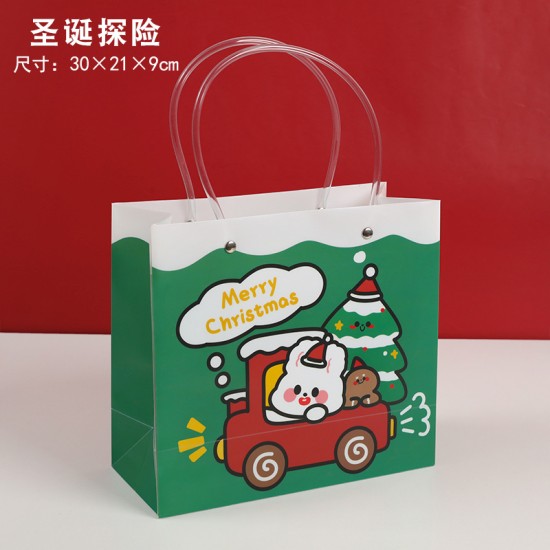 可愛聖誕禮物袋 PVC手提收納袋 聖誕節必備手提禮物袋 禮物包裝袋