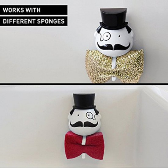 創意海綿先生菜瓜布收納架 多用途海綿瀝水架 大鬍子款置物架 壁掛式海綿架