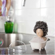 浴缸小姐清潔刷 菜瓜布置物架 鋼刷置物架 創意造型瀝水收納架