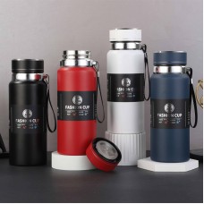 304不銹鋼吊帶保溫杯 大容量手提保溫杯 保溫保冷水壺