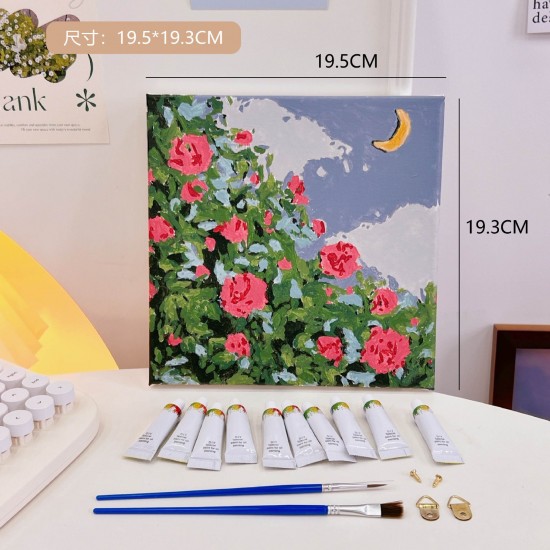 DIY數字油畫 簡約手工塗鴉油畫 紓壓居家裝飾 手繪油畫