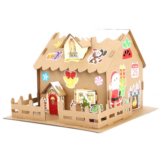 聖誕節紙質小屋  DIY聖誕節小屋 聖誕裝飾品 場景佈置 手工DIY聖誕裝飾