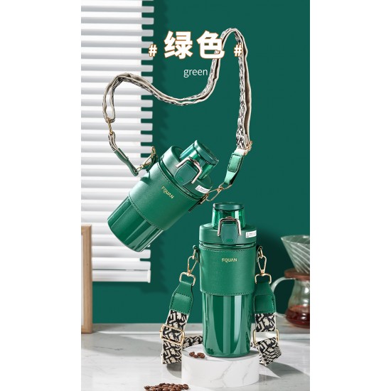 簡約雙飲保溫杯 316不鏽鋼水杯 飲料環保杯 彈蓋高質感水壺