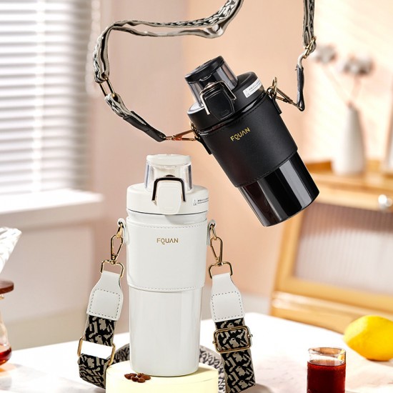 簡約雙飲保溫杯 316不鏽鋼水杯 飲料環保杯 彈蓋高質感水壺