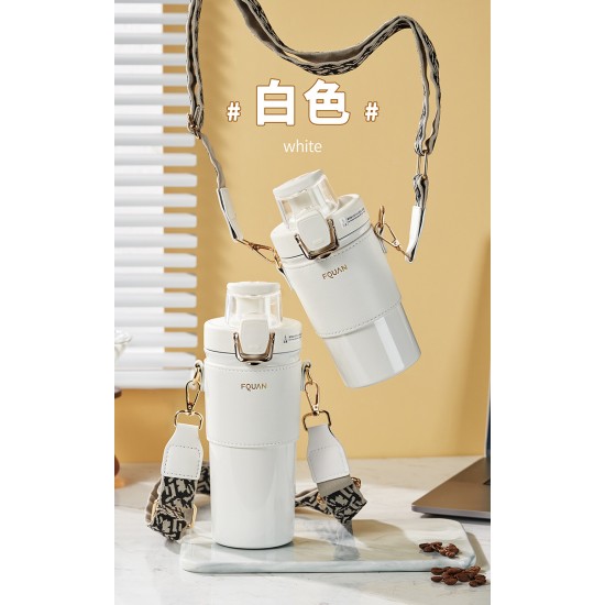 簡約雙飲保溫杯 316不鏽鋼水杯 飲料環保杯 彈蓋高質感水壺