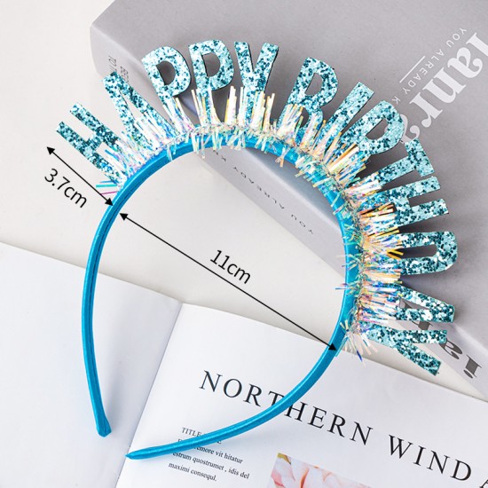 生日快樂亮片字母髮箍 生日派對必備道具 派對裝扮