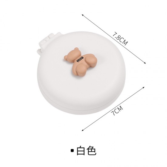 可愛摺疊氣墊梳 迷你氣墊梳子 小熊開合鏡梳 二合一鏡子梳 按摩梳