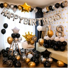 生日派對氣球套裝 氣球派對  派對布置 生日氣球  氣球佈置  生日驚喜  贈32吋數字氣球