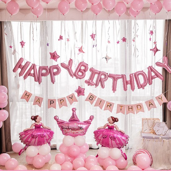 生日派對氣球套裝 氣球派對  派對布置 生日氣球  氣球佈置  生日驚喜  贈32吋數字氣球