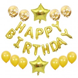 18寸生日派對星星亮片氣球套裝 HAPPY BIRTHDAY 生日裝飾 佈置道具 字母氣球 