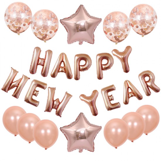 18寸生日派對星星亮片氣球套裝 HAPPY BIRTHDAY 生日裝飾 佈置道具 字母氣球 