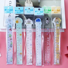 可愛卡通15CM直尺 恐龍 太空人 透明尺 學生文具 兒童節禮品  