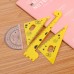  長頸鹿造型4件套尺 文具禮品 三角尺 量角器 直尺 繪圖 學生用品 