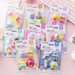 可愛3D立體造型橡皮擦 文具用品 兒童節禮物 拼裝橡皮擦 修正用品 
