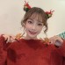 聖誕鹿角髮夾 表演道具 聖誕節 聖誕派對 毛球髮夾 森林系髮夾 