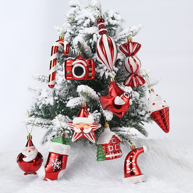 聖誕系列小吊飾 拐杖糖果禮物盒 聖誕帽聖誕襪 聖誕樹裝飾 聖誕道具0