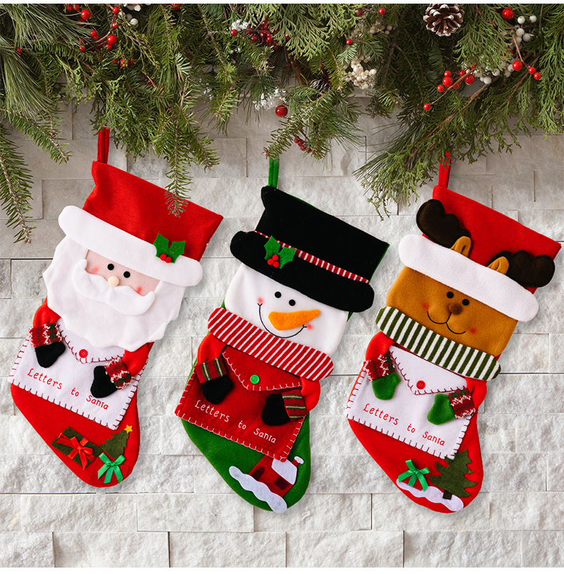 創意造型信封聖誕襪  聖誕老人雪人麋鹿 聖誕裝飾 糖果袋 禮物袋  9