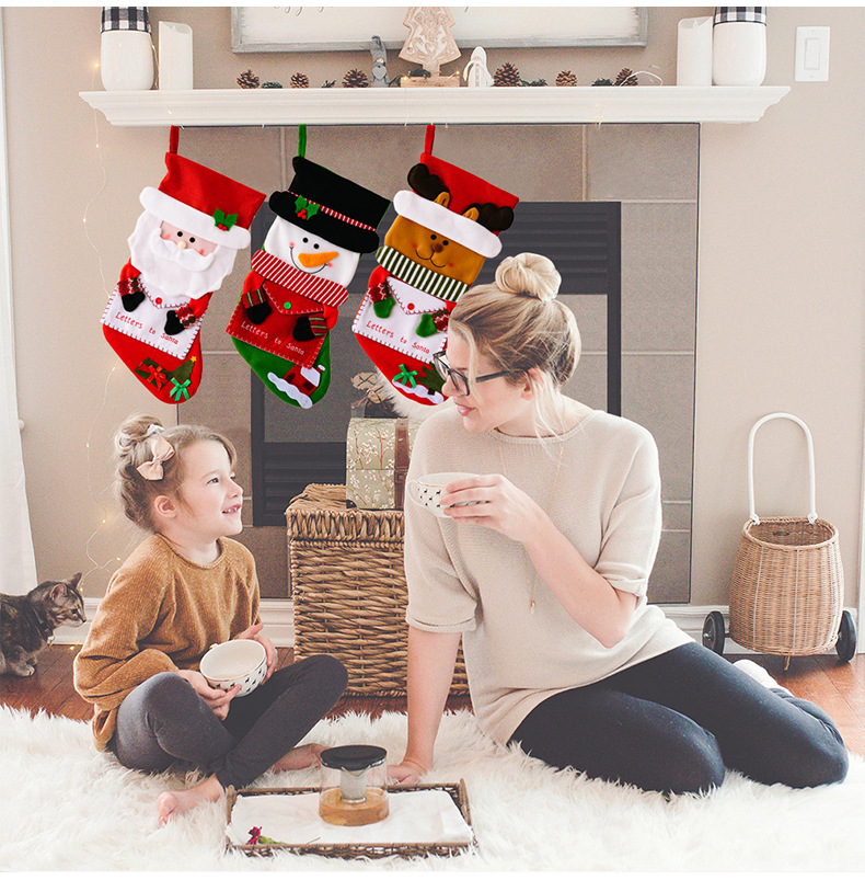 創意造型信封聖誕襪  聖誕老人雪人麋鹿 聖誕裝飾 糖果袋 禮物袋  10