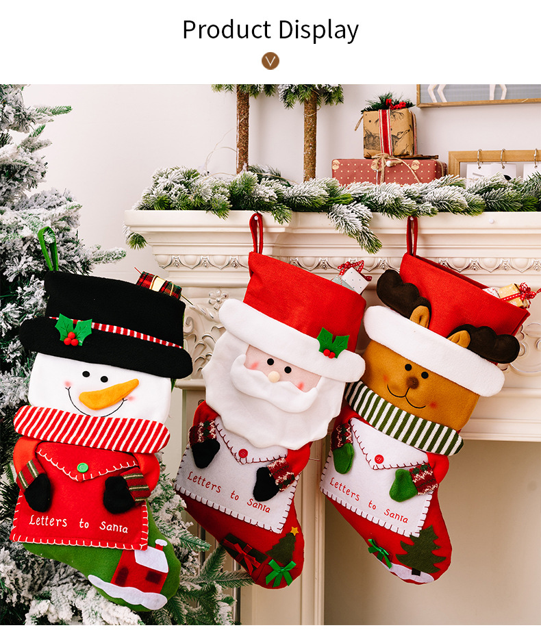 創意造型信封聖誕襪  聖誕老人雪人麋鹿 聖誕裝飾 糖果袋 禮物袋  5