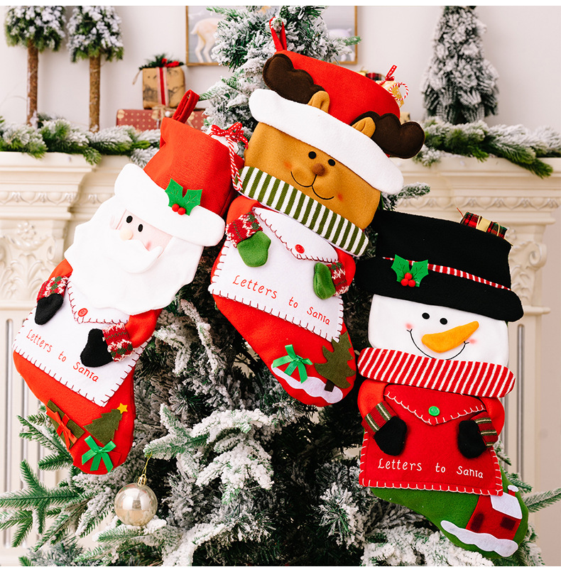 創意造型信封聖誕襪  聖誕老人雪人麋鹿 聖誕裝飾 糖果袋 禮物袋  6