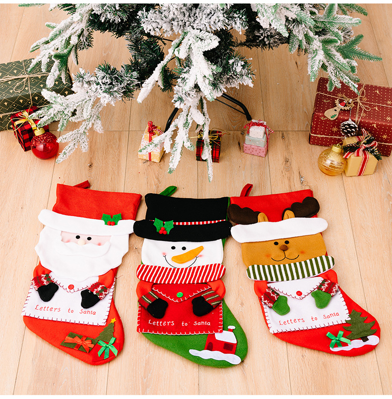 創意造型信封聖誕襪  聖誕老人雪人麋鹿 聖誕裝飾 糖果袋 禮物袋  7