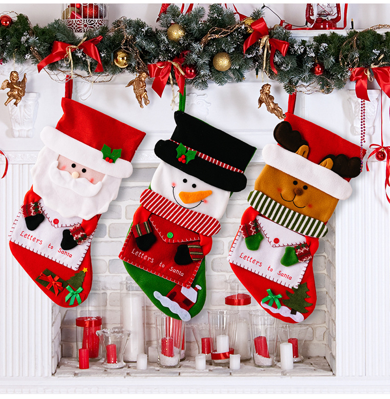 創意造型信封聖誕襪  聖誕老人雪人麋鹿 聖誕裝飾 糖果袋 禮物袋  8
