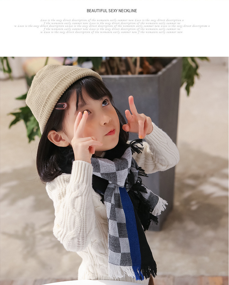 韓版兒童格子圍巾 兒童圍脖 冬季保暖圍巾 寶寶圍巾 加厚款11