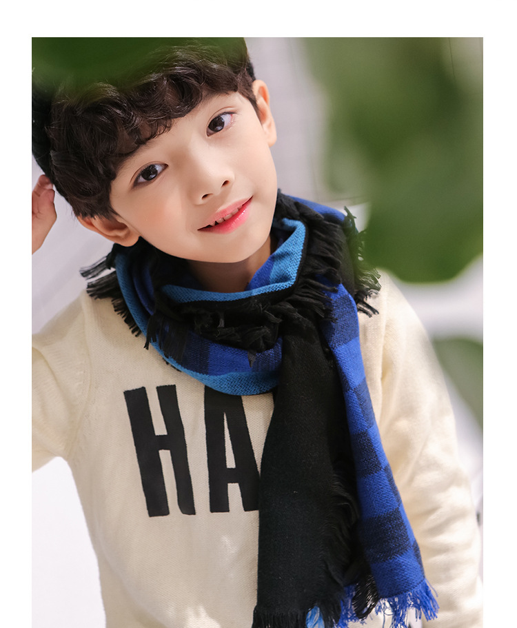 韓版兒童格子圍巾 兒童圍脖 冬季保暖圍巾 寶寶圍巾 加厚款15
