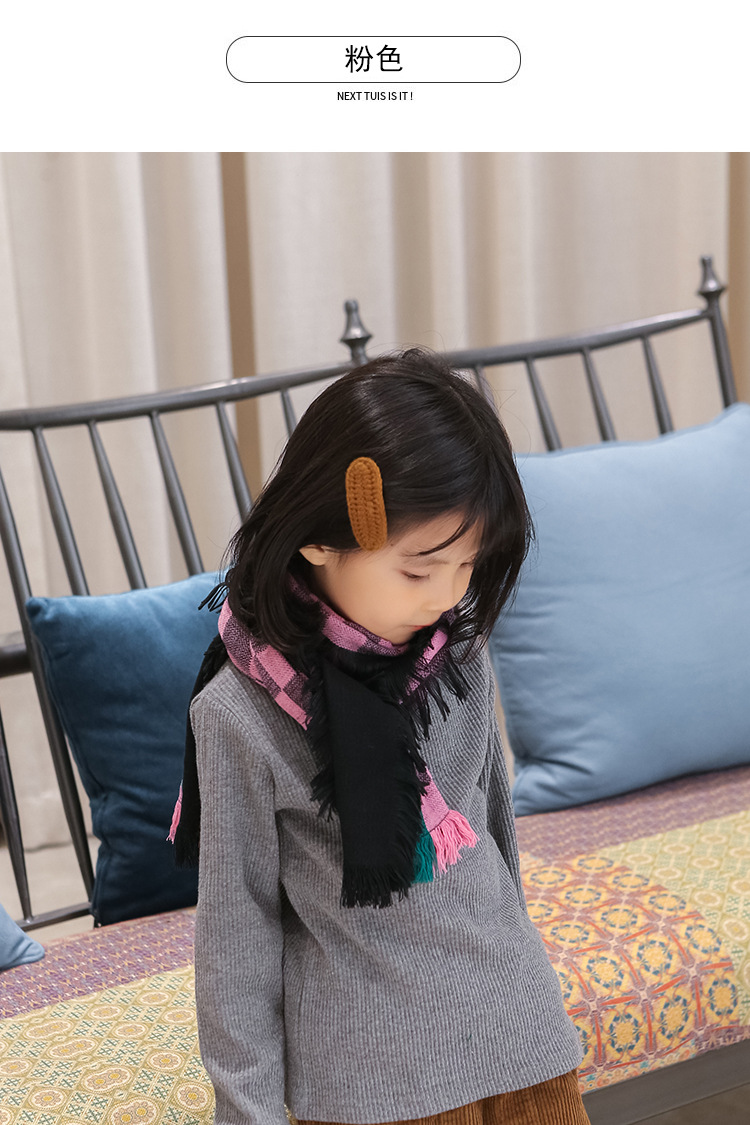 韓版兒童格子圍巾 兒童圍脖 冬季保暖圍巾 寶寶圍巾 加厚款16