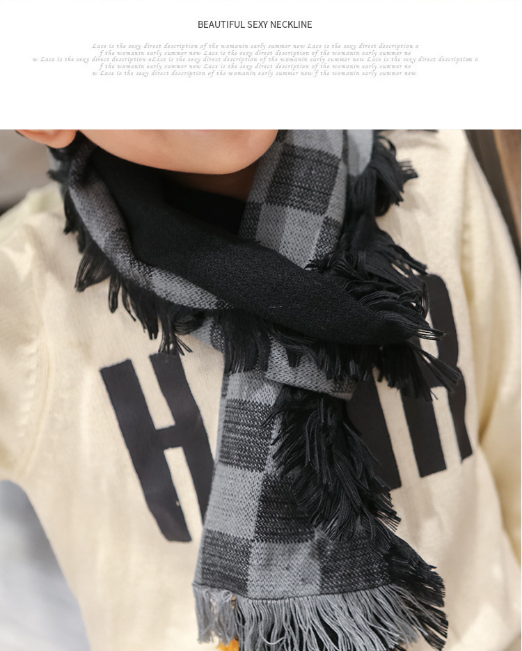 韓版兒童格子圍巾 兒童圍脖 冬季保暖圍巾 寶寶圍巾 加厚款20