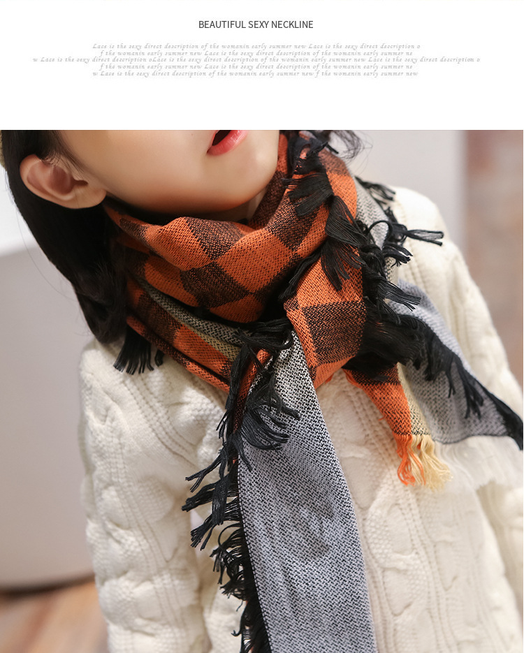 韓版兒童格子圍巾 兒童圍脖 冬季保暖圍巾 寶寶圍巾 加厚款23