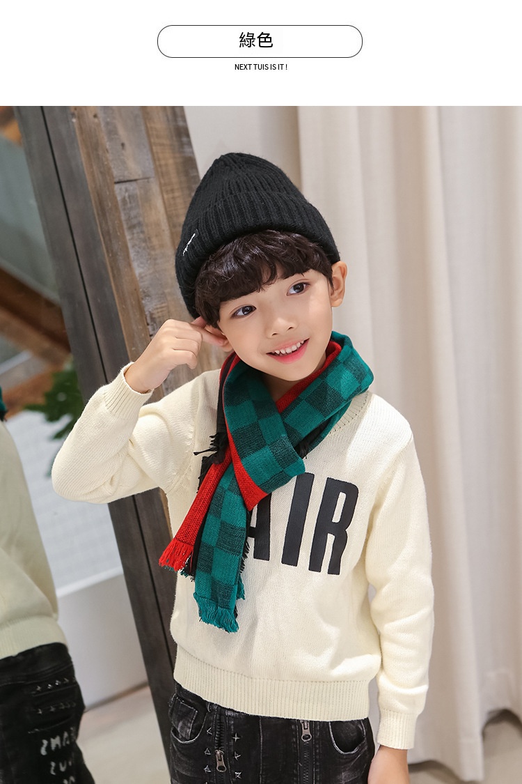 韓版兒童格子圍巾 兒童圍脖 冬季保暖圍巾 寶寶圍巾 加厚款28