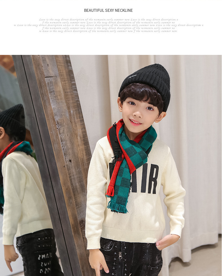 韓版兒童格子圍巾 兒童圍脖 冬季保暖圍巾 寶寶圍巾 加厚款29