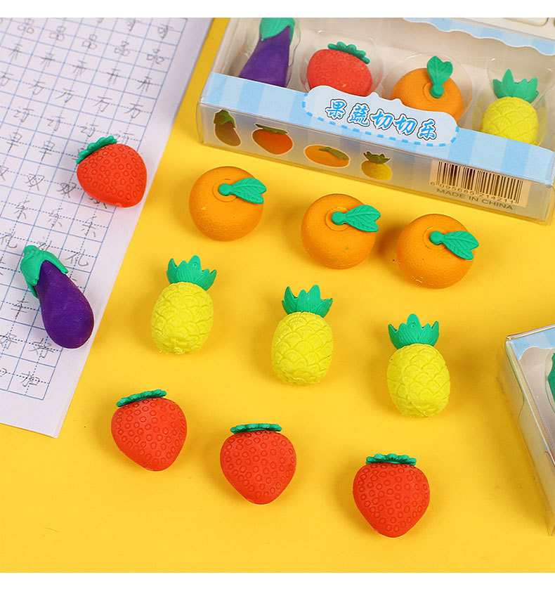  仿真蔬果橡皮擦組 水果蔬菜 造型橡皮擦 兒童節 禮物 文具 學生用品  6
