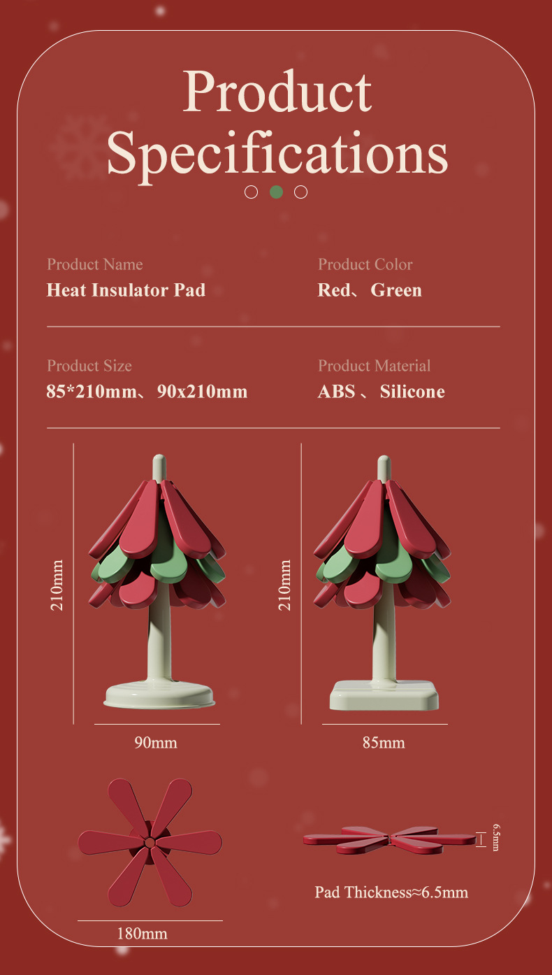 聖誕樹造型隔熱墊 矽膠隔熱墊 餐墊 杯墊 桌墊 碗墊 擺件 裝飾 交換禮物 聖誕節17