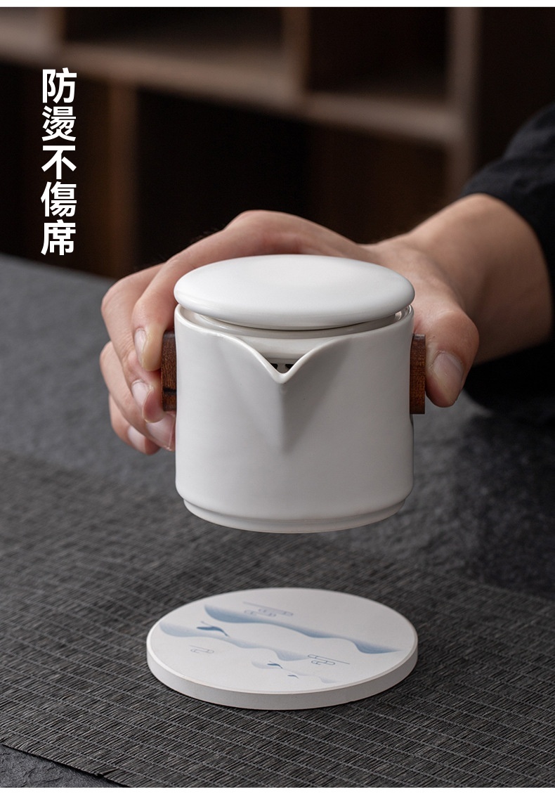 山水旅行茶壺套裝 茶杯 陶瓷茶杯 茶具 茶盤 旅行茶具組 茶葉罐11