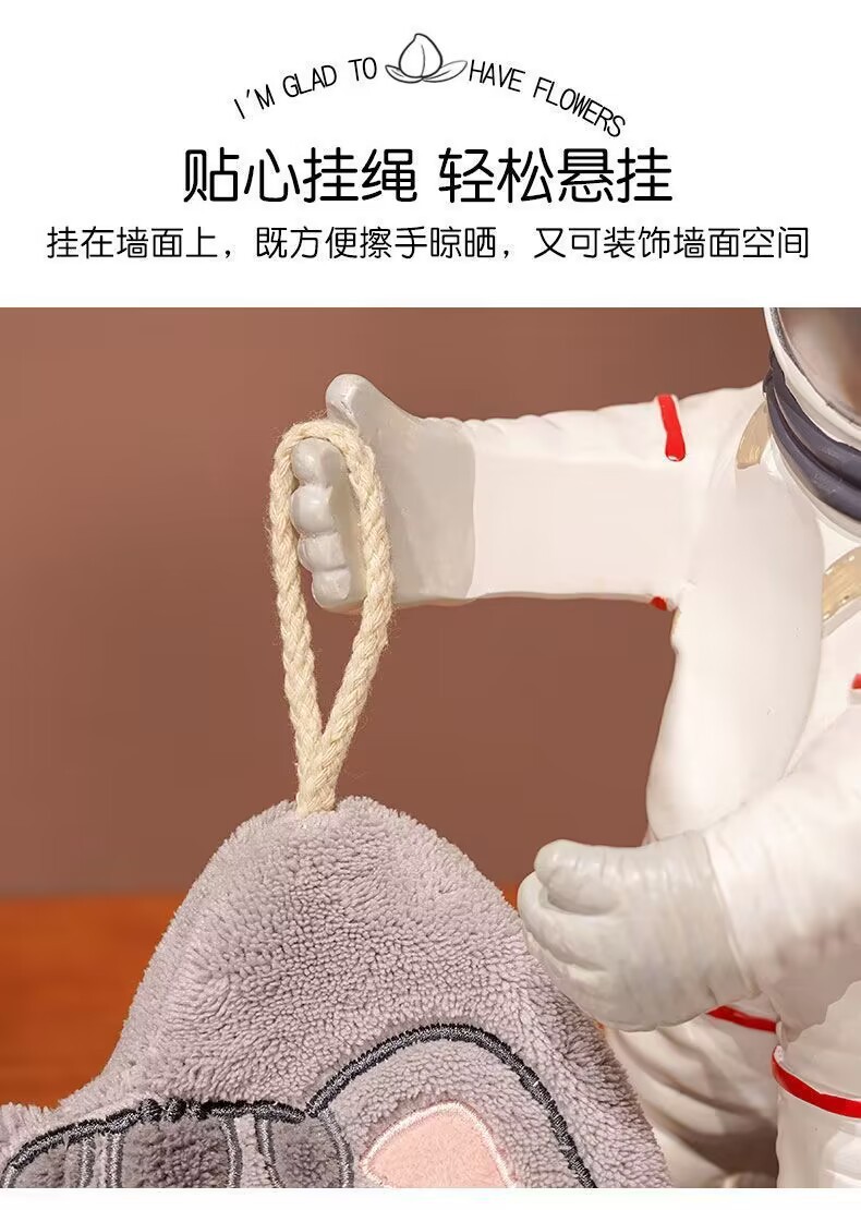 【掛式設計】招財貓造型珊瑚絨擦手巾 - 廚房浴室超吸水毛巾2