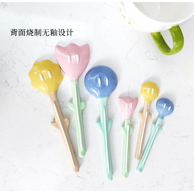 【立體花朵】INS風質感陶瓷匙 - 咖啡甜點多功能湯匙6