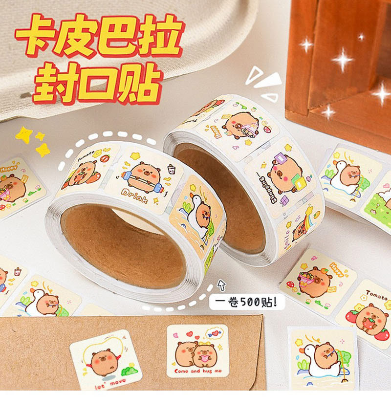 【療癒水豚】卡皮巴拉封口貼紙組 - 手帳裝飾可愛貼紙0