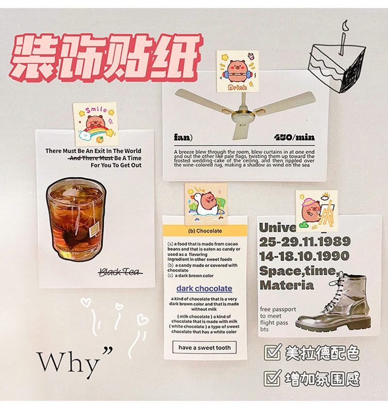 【療癒水豚】卡皮巴拉封口貼紙組 - 手帳裝飾可愛貼紙11