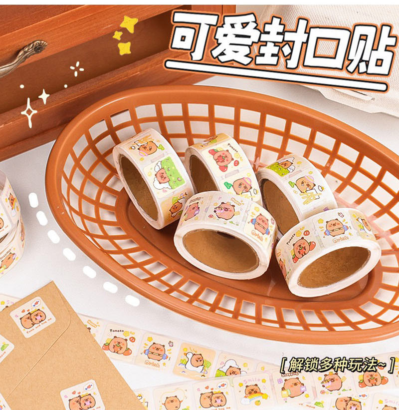 【療癒水豚】卡皮巴拉封口貼紙組 - 手帳裝飾可愛貼紙3