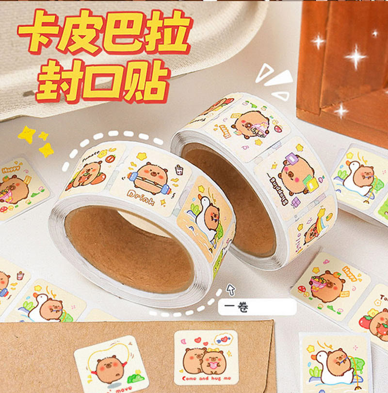 【療癒水豚】卡皮巴拉封口貼紙組 - 手帳裝飾可愛貼紙5