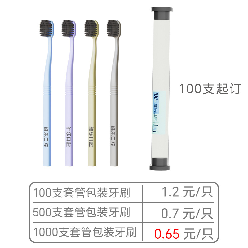 【口腔清潔】客製成人軟毛牙刷 牙線盒 簡約造型牙刷