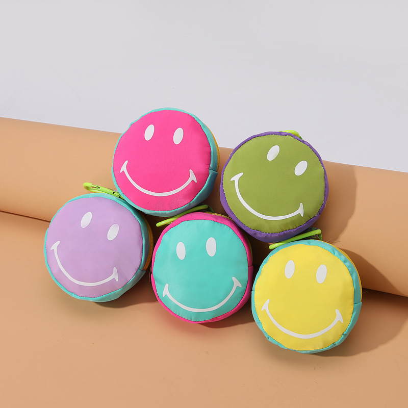 【療癒笑臉】卡通糖果色零錢包 - 鑰匙圈可愛收納小包