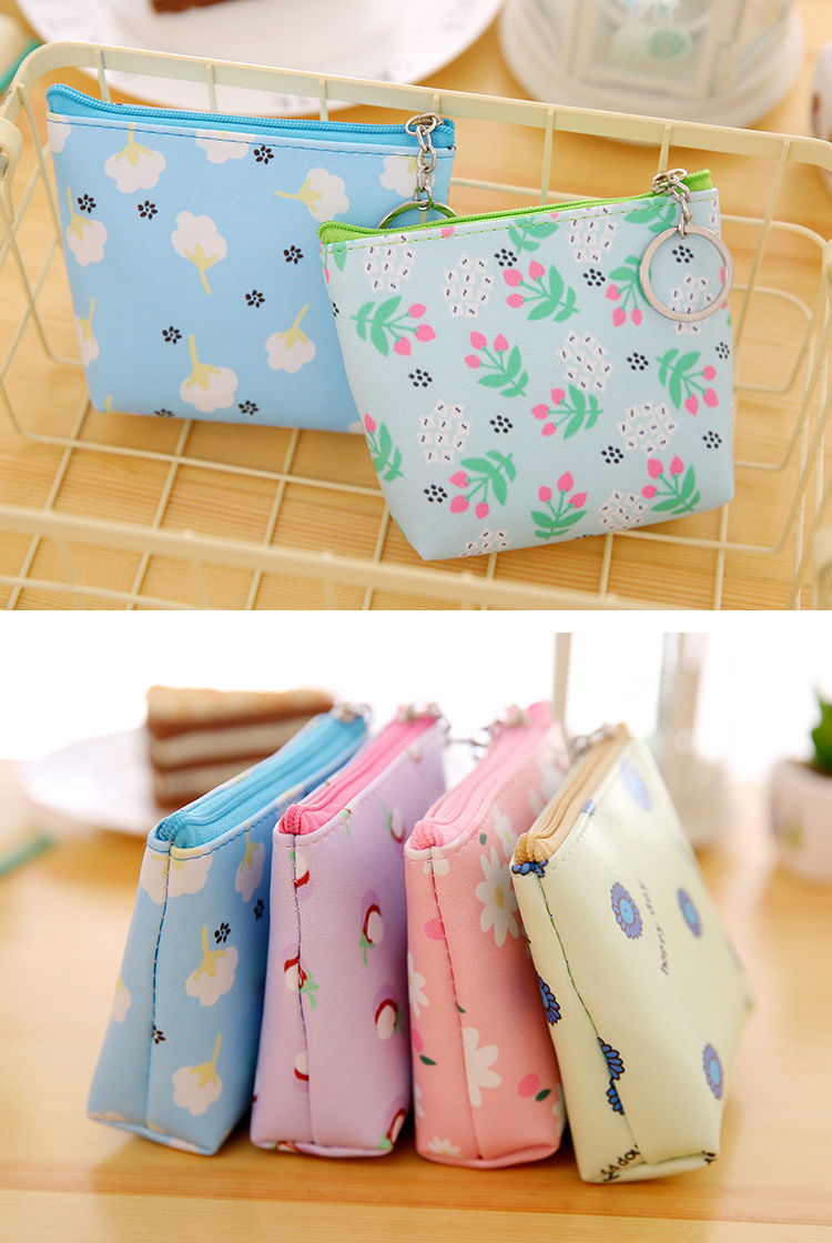 【韓版小清新】手拿零錢包 韓版小碎花PU零錢包 可印刷