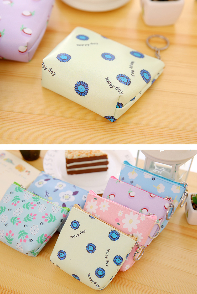 【韓版小清新】手拿零錢包 韓版小碎花PU零錢包 可印刷