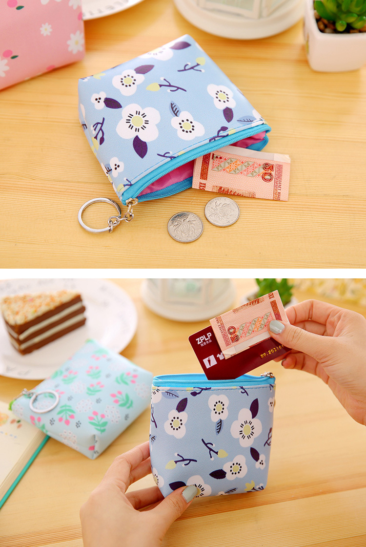 【韓版小清新】手拿零錢包 韓版小碎花PU零錢包 可印刷