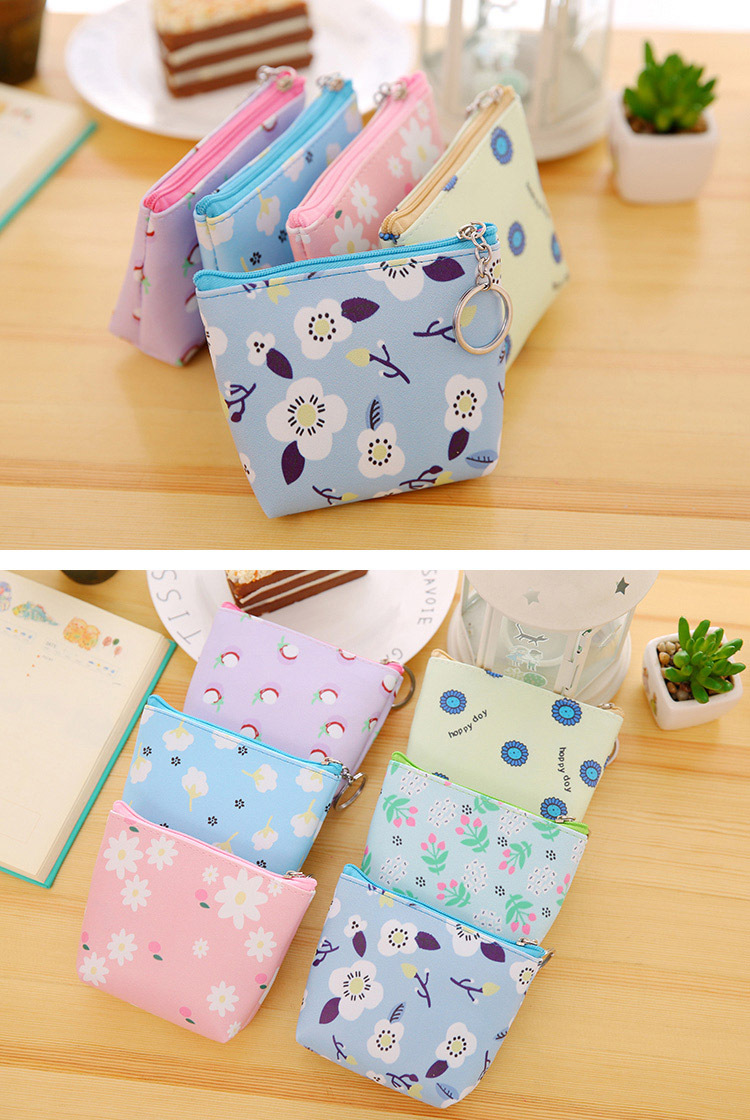 【韓版小清新】手拿零錢包 韓版小碎花PU零錢包 可印刷