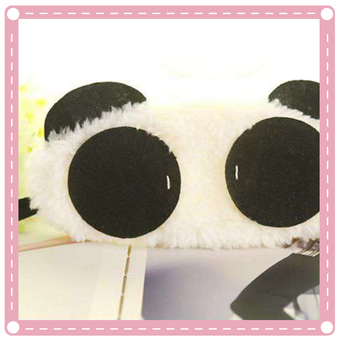 (5入)珍珠絨熊貓眼罩 可愛熊貓柔軟眼罩 害羞熊貓眼罩1