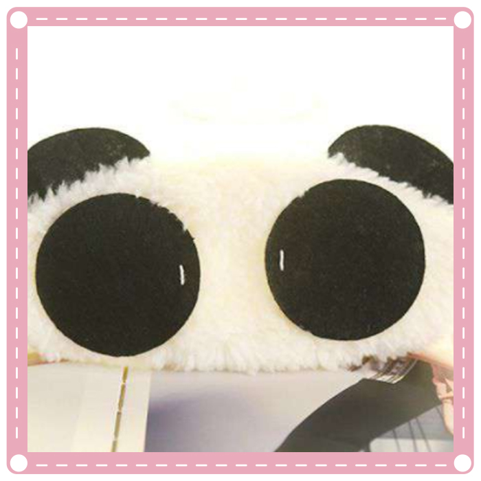 (5入)珍珠絨熊貓眼罩 可愛熊貓柔軟眼罩 害羞熊貓眼罩2